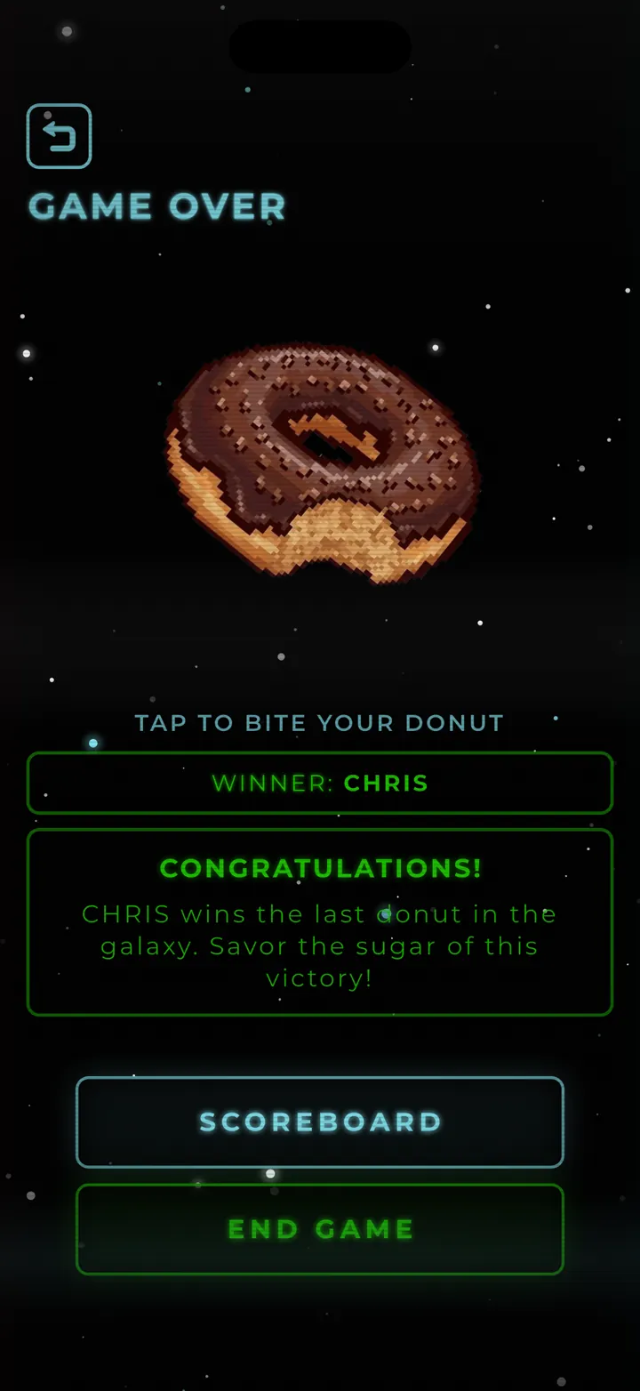 Game over screen